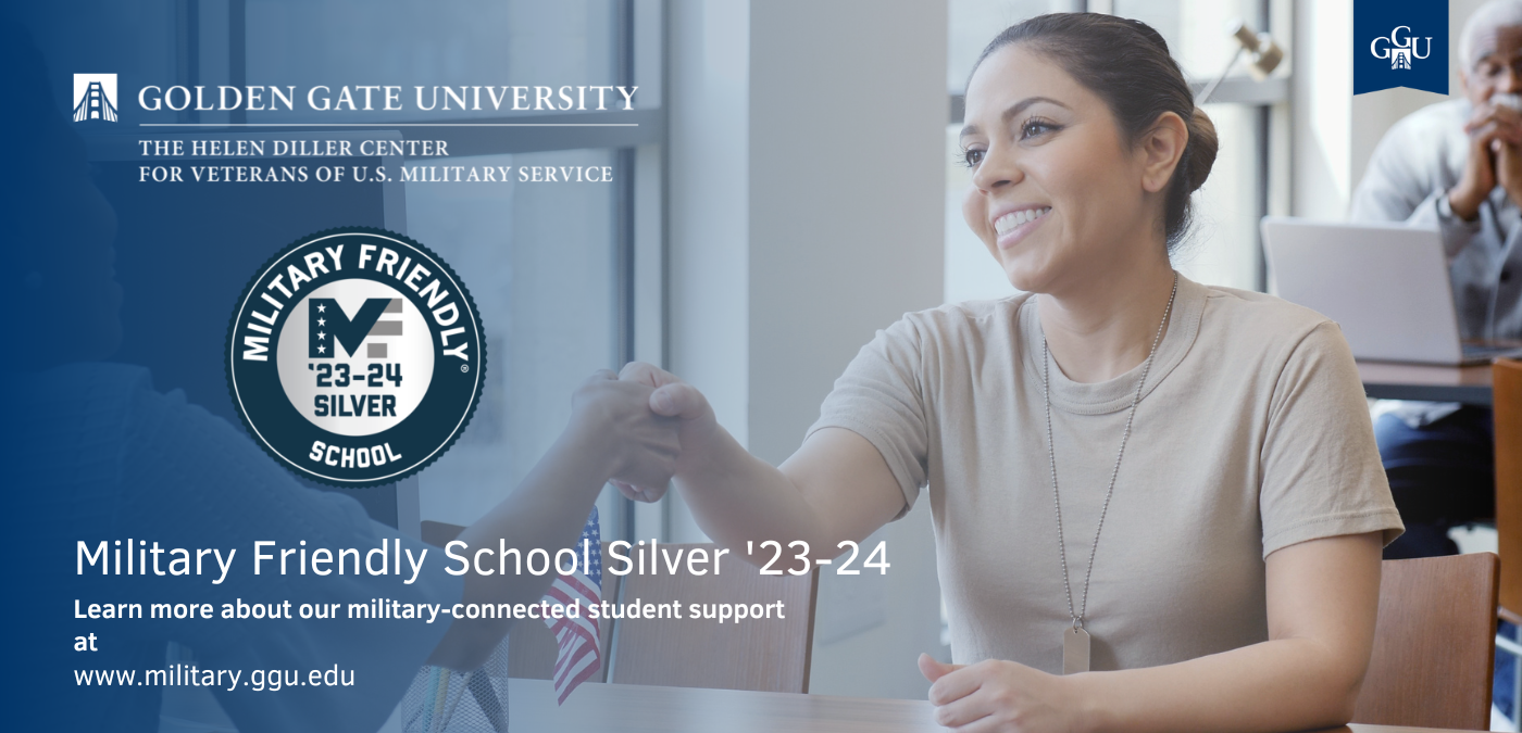 Golden Gate University Receives 'Silver' Designation as a Military Friendly School